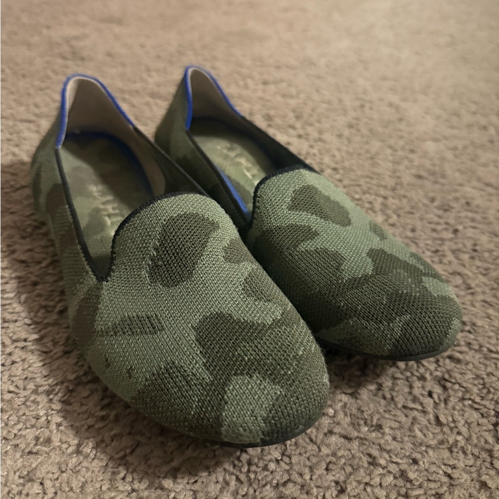 Rothy’s Green Camouflage Slip-On Flats